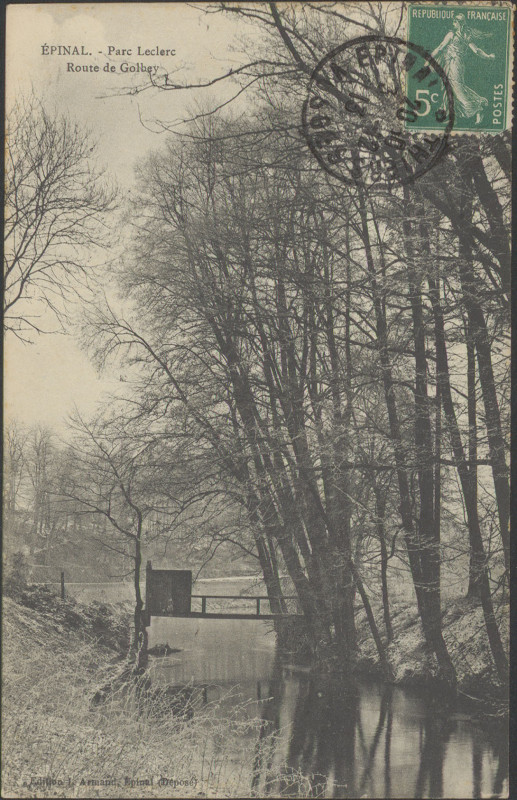 Carte postale ancienne Carte postale, Epinal, Parc Leclerc, Route de Golbey
