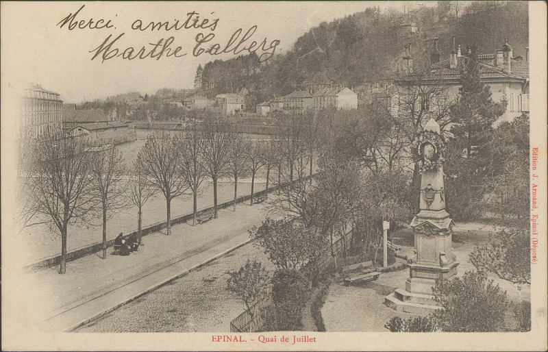 Carte postale ancienne Carte postale, Epinal, Quai de Juillet 3