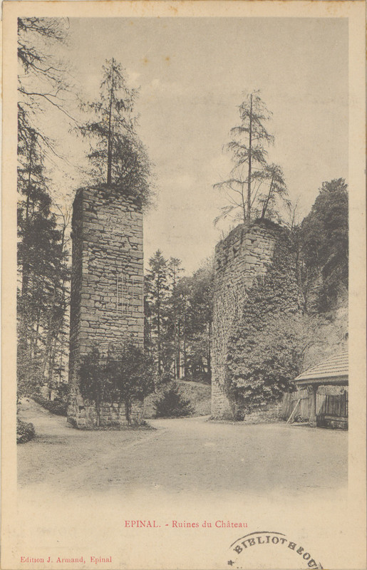 Carte postale ancienne Carte postale, Epinal, Ruines du Château