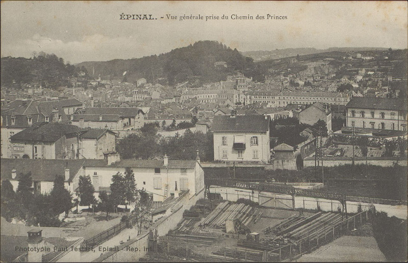 Carte postale ancienne Carte postale, Epinal, Vue générale prise du Chemin des Princes 2