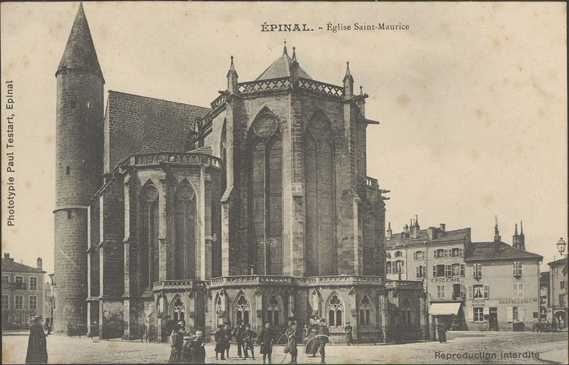 Carte postale ancienne Carte postale, Epinal, Eglise Saint-Maurice 7