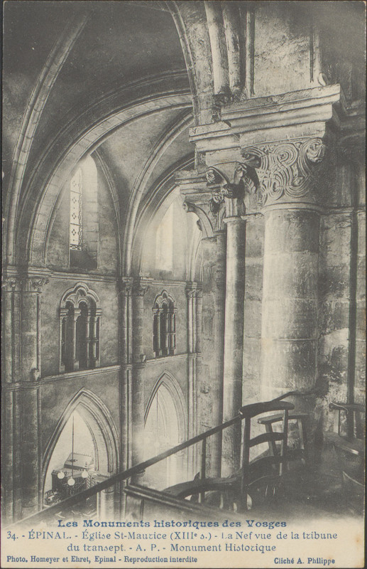 Carte postale ancienne Carte postale, Epinal, Eglise St-Maurice 3