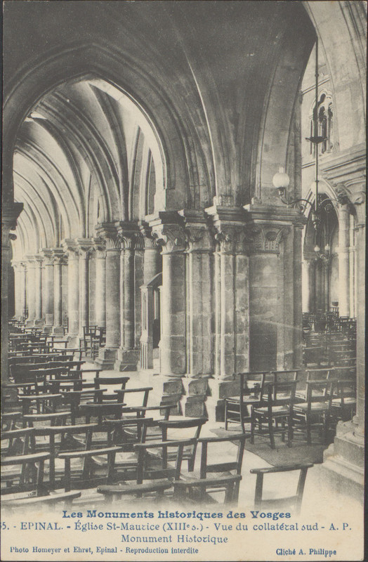 Carte postale ancienne Carte postale, Epinal, Eglise St-Maurice 4