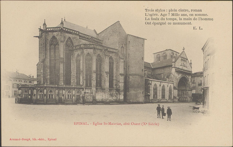 Carte postale ancienne Carte postale, Epinal, Eglise St-Maurice