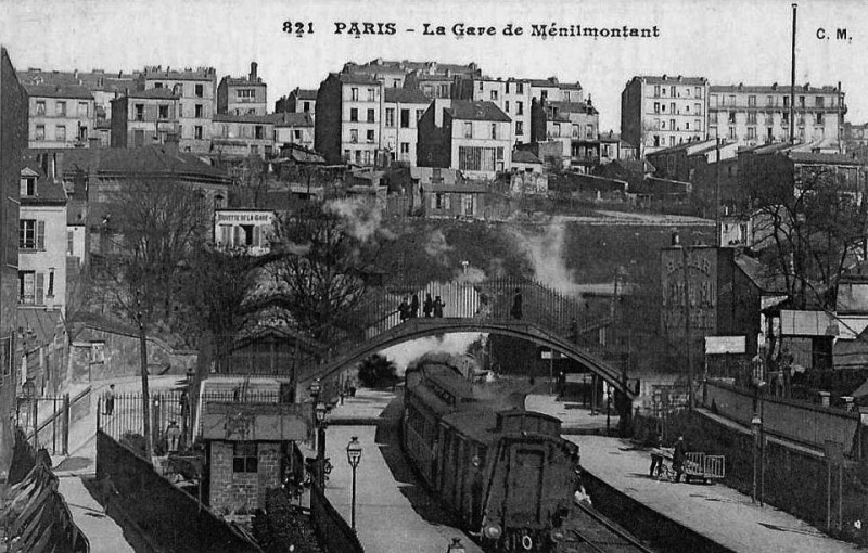Carte postale ancienne La Gare de Ménilmontant à Paris 20e