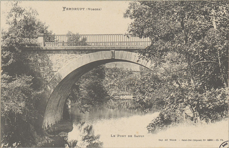 Carte postale ancienne Carte postale, Ferdrupt (Vosges), Le Pont de Saulx