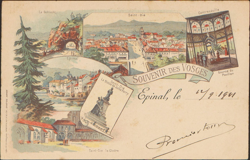 Carte postale ancienne Carte postale, Souvenir des Vosges