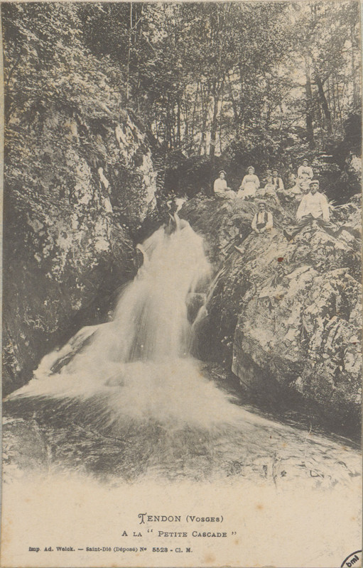 Carte postale ancienne Carte postale, Tendon (Vosges), A la Petite cascade