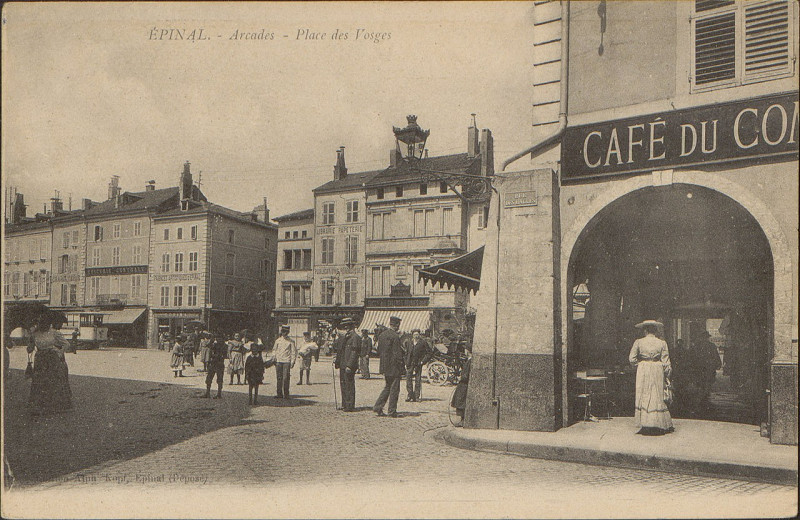 Carte postale ancienne Carte postale, Epinal, Arcades, Place des Vosges