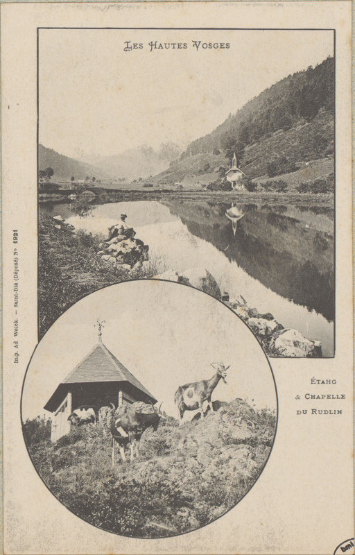 Carte postale ancienne Carte postale, Etang & Chapelle du Rudlin