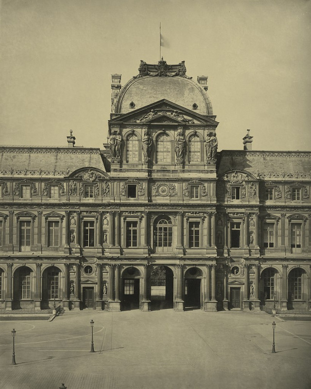 Carte postale ancienne Adolphe Braun & Cie, Pavillon de l'Horloge, the Louvre, Paris, about 1870