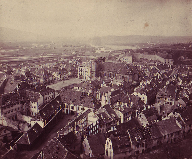 Carte postale ancienne Braun, Adolphe (1811-1877) - Le théatre de guerre, 1870-1871 - Vue générale de Belfort