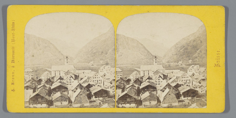 Carte postale ancienne Gezicht op Andermatt en het naastgelegen bergdal, Zwitserland Andermatt, le trou d'Uri (titel op object) Route du Saint-Gothard (serietitel op object)