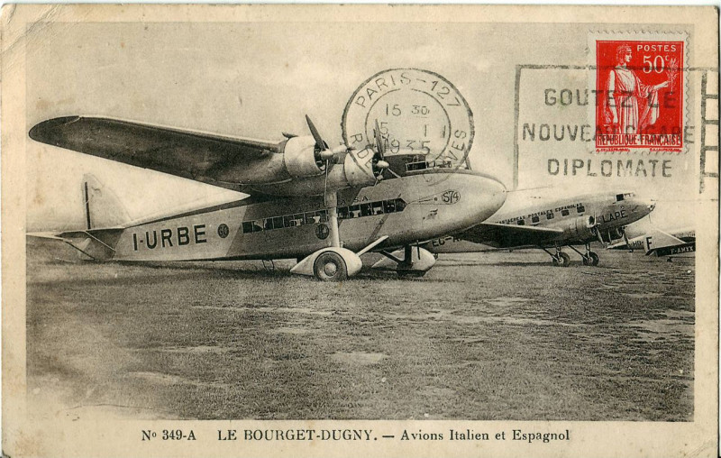 Carte postale ancienne Le Bourget-Dugny Avions