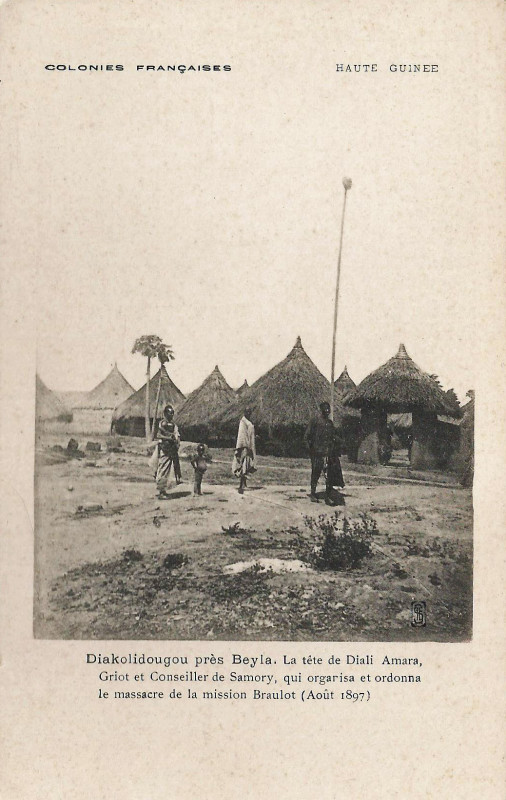 Carte postale ancienne Diakolidougou-La tête de Diali Amara (Guinée)