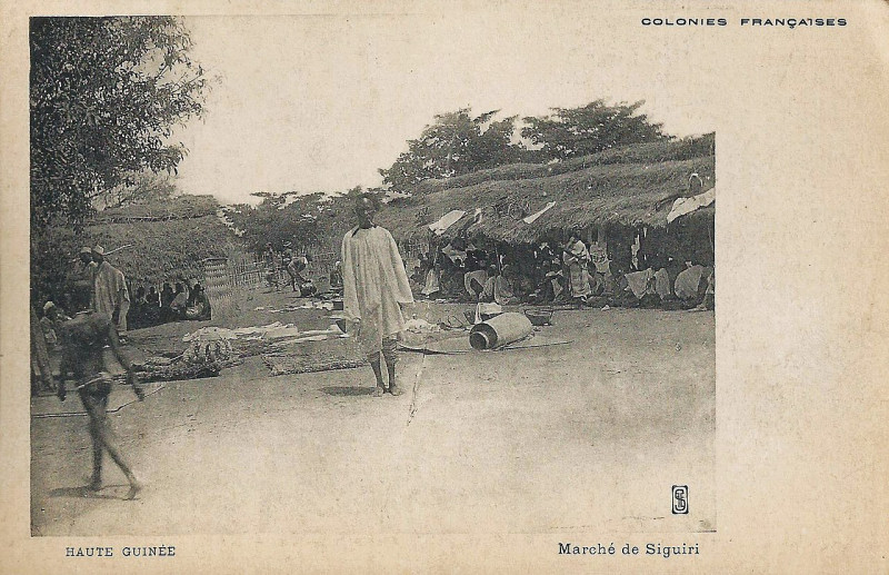 Carte postale ancienne Marché de Siguiri (Guinée)