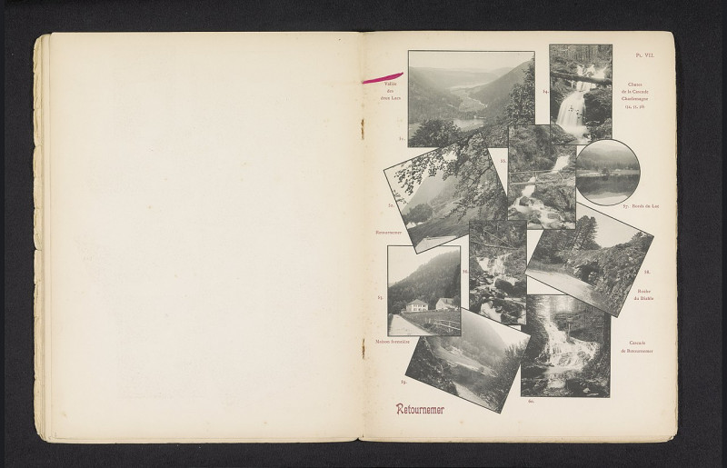 Carte postale ancienne Acht gezichten op de omgeving van het meer van Retournemer Retournemer (titel op object), Rp-F-2001-7-158-7