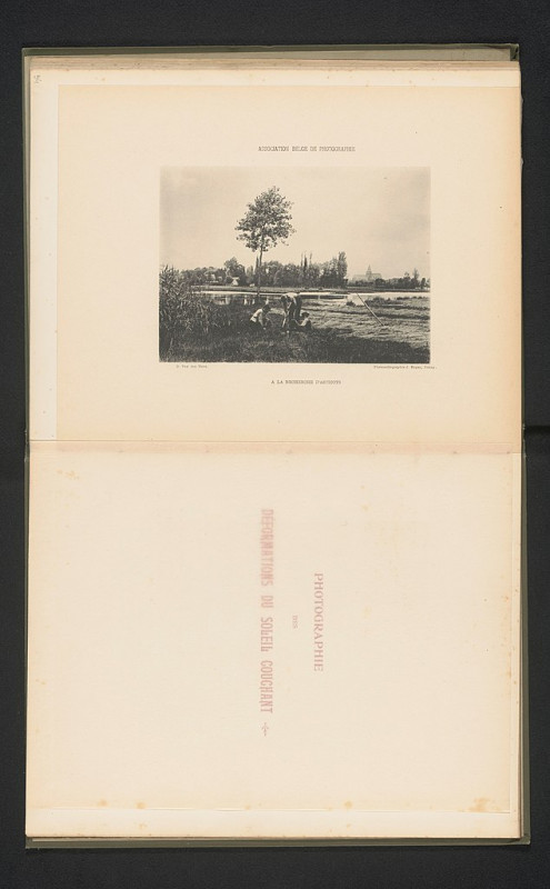 Carte postale ancienne Drie jongens zoeken naar maden in het gras A la recherche d'asticots (titel op object), Rp-F-2001-7-1288-55