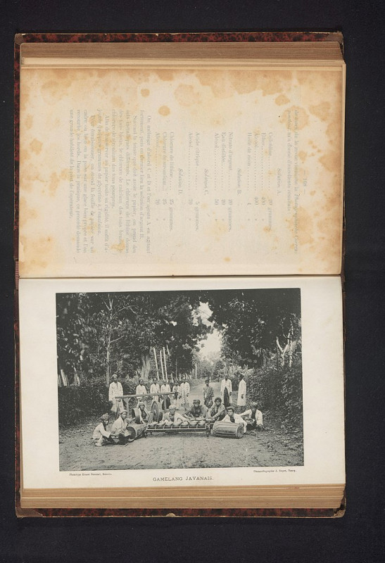 Carte postale ancienne Gamelan poserend op een landweg Gamelang Javanais (titel op object), Rp-F-2001-7-1104A-8
