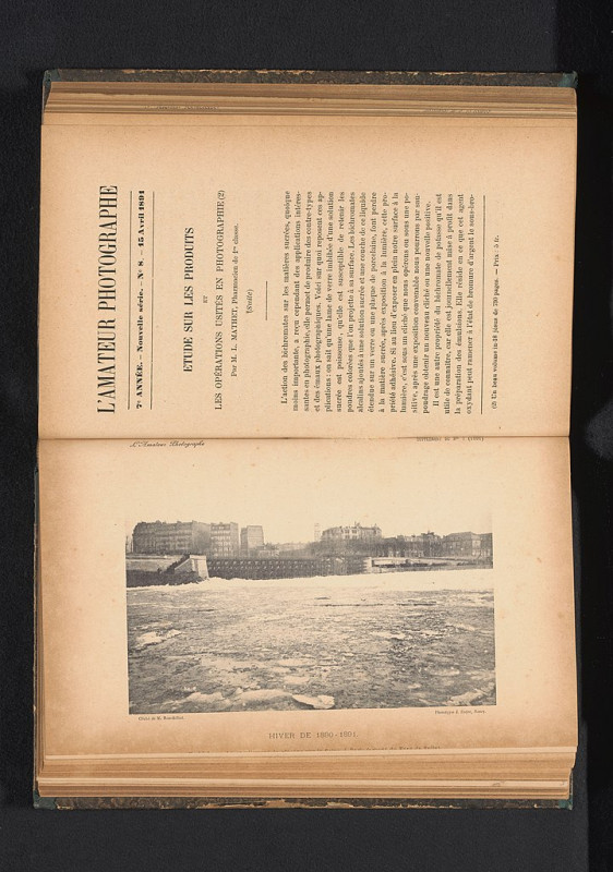 Carte postale ancienne Gezicht op een rivier met kruiend ijs Hiver de 1890-1891 (titel op object), Rp-F-2001-7-1102B-7
