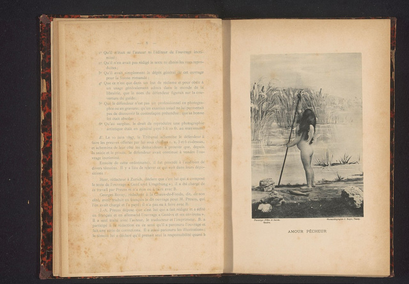Carte postale ancienne Naakt meisje afgebeeld als visser Amour pêcheur (titel op object), Rp-F-2001-7-1104G-1