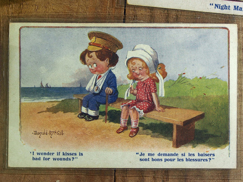 Carte postale ancienne I wonder if kisses is bad for wounds, Musée Somme 1916, pic-071 (12325715773)