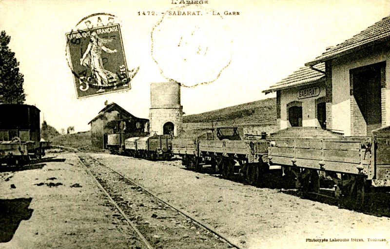 Carte postale ancienne Sabarat - La gare (Dpj - 161aae36d3) à Sabarat