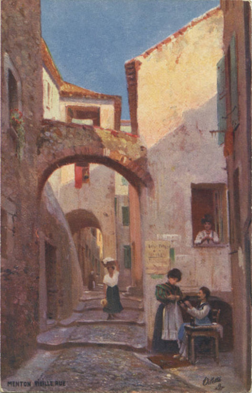 Carte postale ancienne Menton, Vieille Rue. (134-89)-Menton, Vieille Rue. (134-89) (Nby 419377)