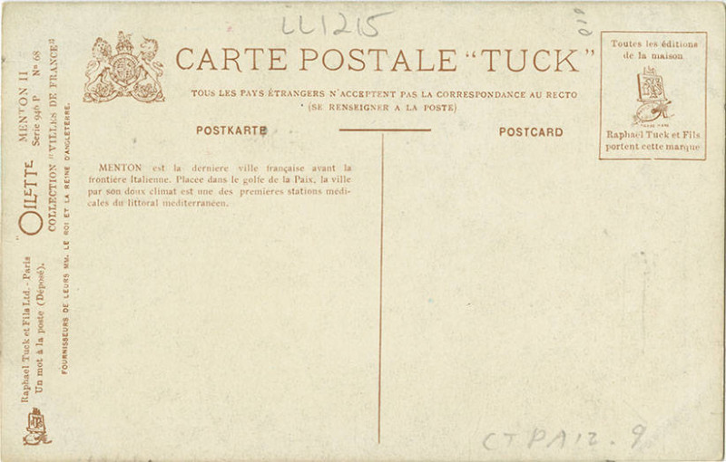 Carte postale ancienne Menton, Vue Generale. 946P 68 (Nby 421106)