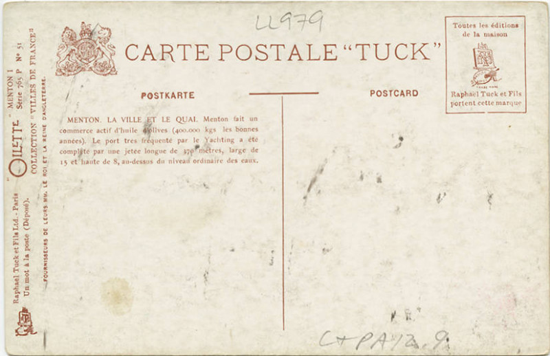 Carte postale ancienne Menton.-La Ville At Le Quai. 765-51 (Nby 419156)