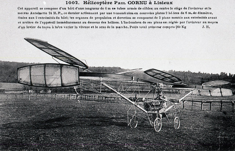 Carte postale ancienne Helicoptere Paul Cornu à Lisieux (51352017711)