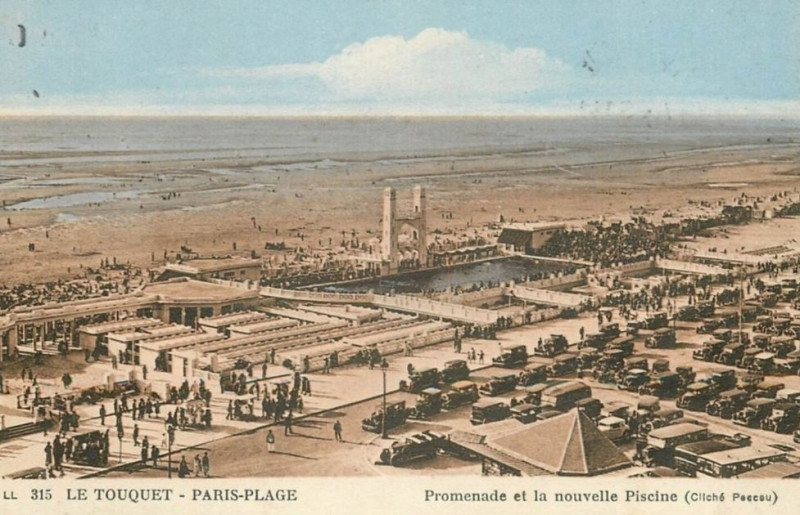 Carte postale ancienne Le Touquet-Paris-Plage - Cp - La piscine et la promenade au Touquet-Paris-Plage
