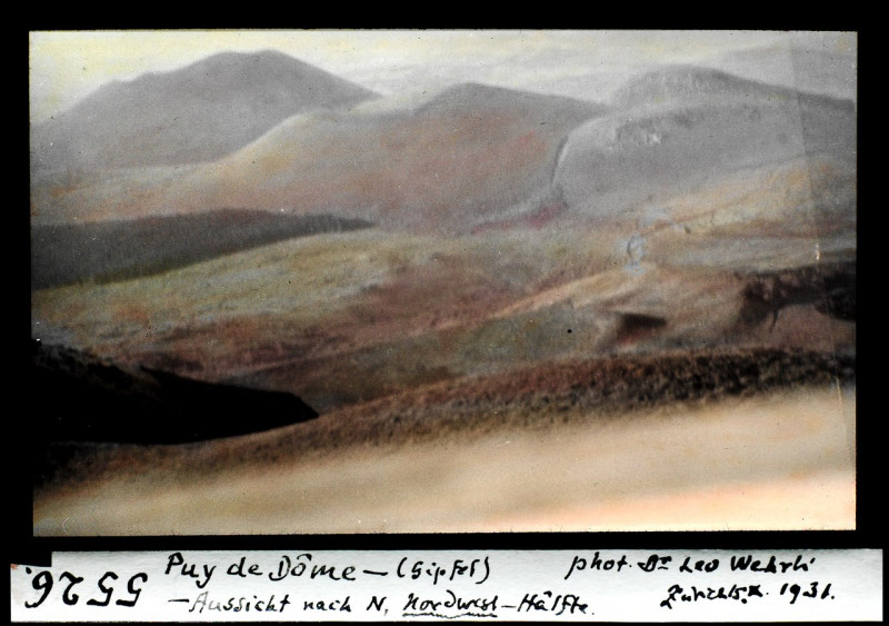 Carte postale ancienne Eth-Bib-Puy de Dôme(-Gipfel), Aussicht nach Norden, Nordwest-Hälfte-Dia 247-05526