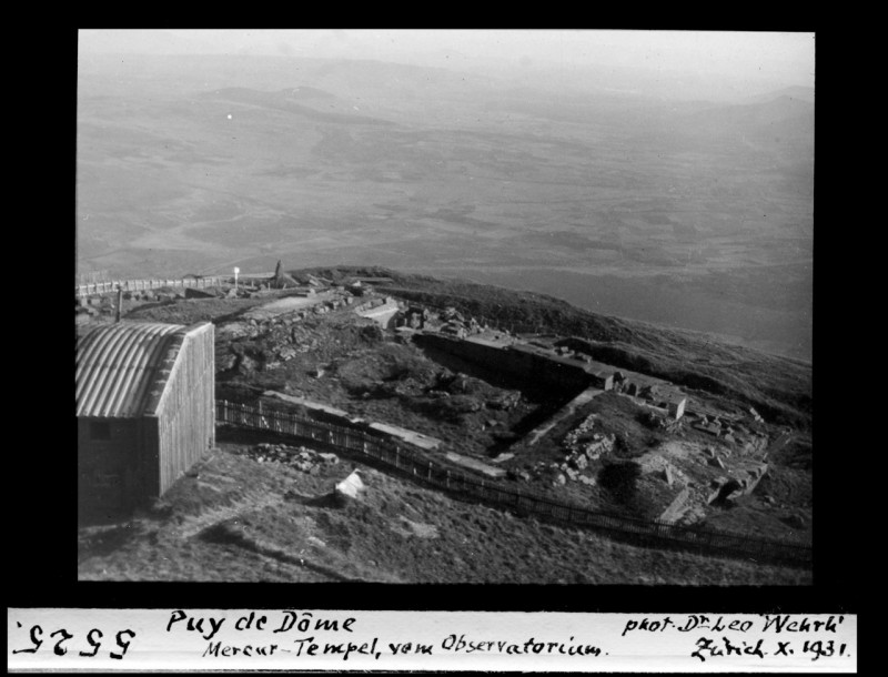 Carte postale ancienne Eth-Bib-Puy de Dôme, Mercur-Tempel vom Observatorium-Dia 247-05525