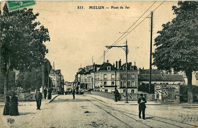 Carte postale ancienne Eld 833 - Melun - Pont de fer