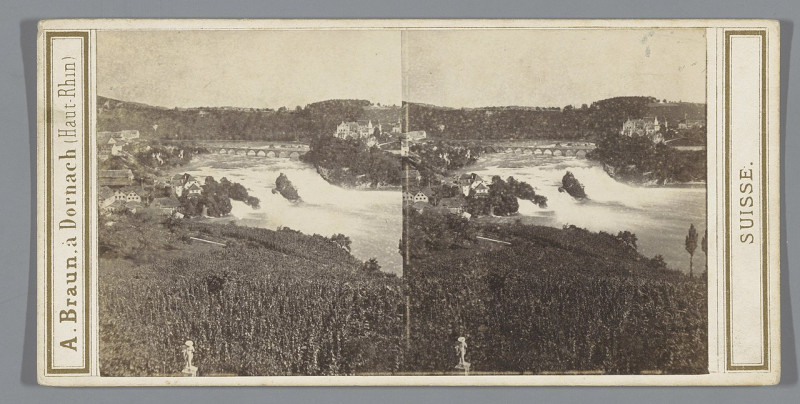 Carte postale ancienne Gezicht op de Rijn langs Schaffhausen, Zwitserland Chûtes du Rhin (titel op object) Schaffhouse (serietitel op object) Suisse (serietitel op object),
