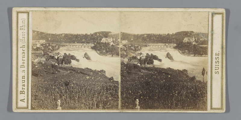 Carte postale ancienne Gezicht op de Rijn langs Schaffhausen, Zwitserland Chûtes du Rhin (titel op object) Schaffhouse (serietitel op object) Suisse (serietitel op object),