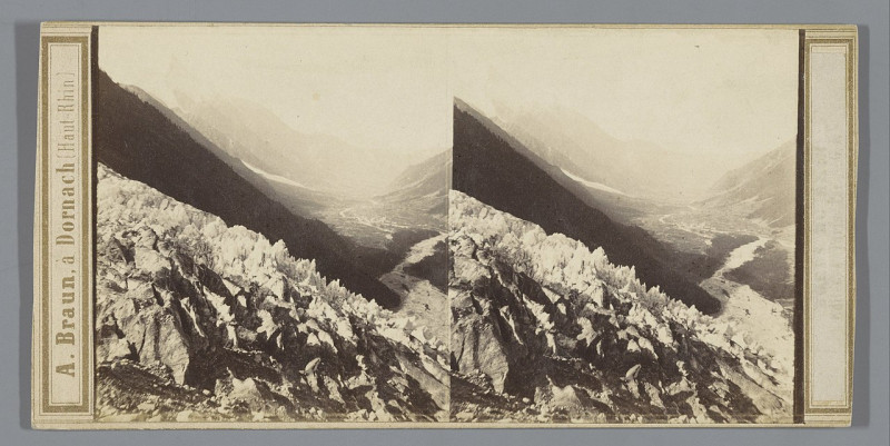 Carte postale ancienne Gletsjer nabij Chamonix, Frankrijk Glacier des Bois et vallée de Chamonix (titel op object), Rp-F-F06325