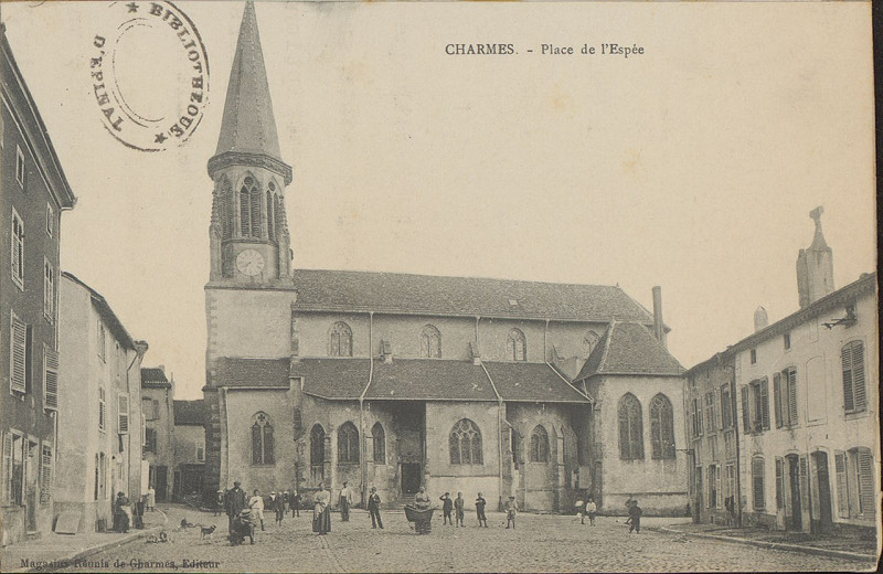 Carte postale ancienne Carte postale, Charmes, Place de l'Espée