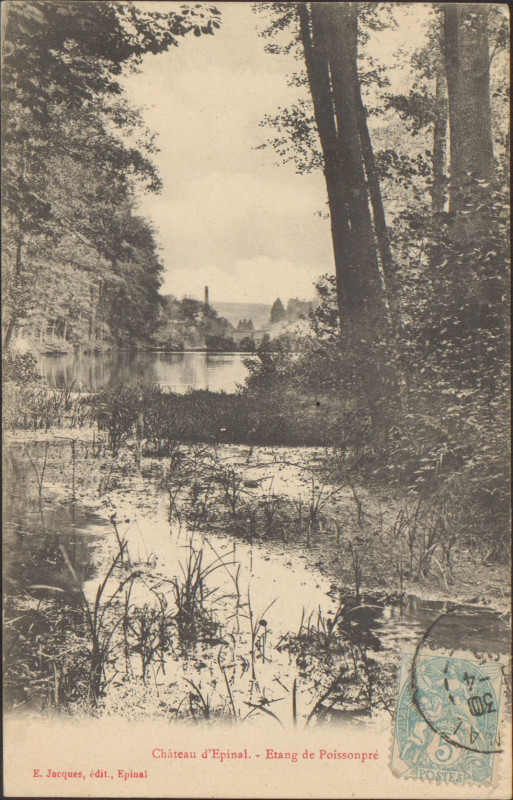 Carte postale ancienne Carte Postale, Château d'Epinal, Etang de Poissonpré