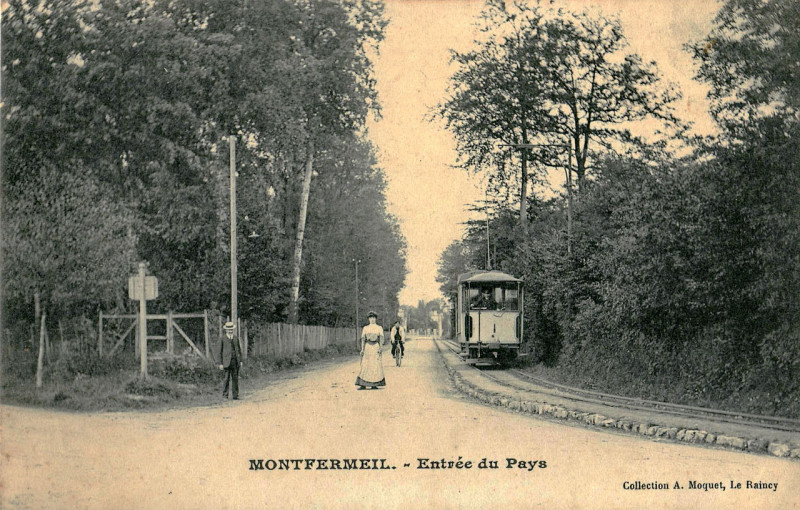 Carte postale ancienne Moquet - Montfermeil - Entrée du Pays