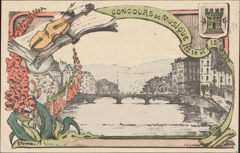 Carte postale ancienne Carte postale, Concours de Musique 13, 14 et 15 août 1904