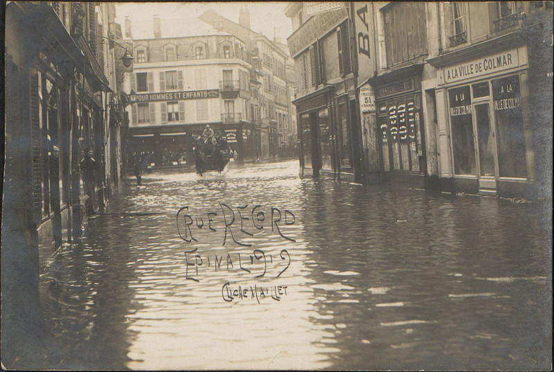 Carte postale ancienne Carte postale, Crue Record, Epinal 1919