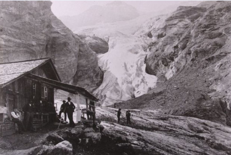 Carte postale ancienne Rosenlauigletscher Adolphe Braun 1864