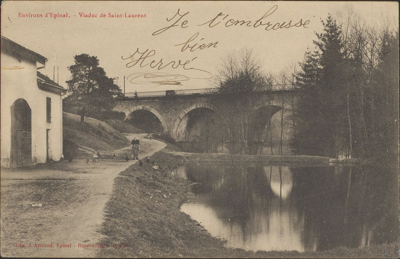 Carte postale ancienne Carte postale, Environs d'Epinal, Viaduc de Saint-Laurent
