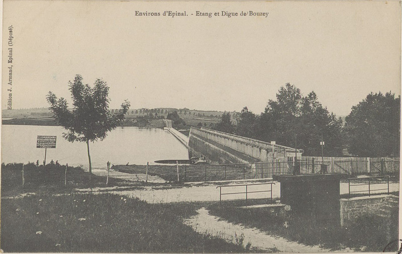 Carte postale ancienne Carte postale, Environs d'Epinal, Etang et digue de Bouzey