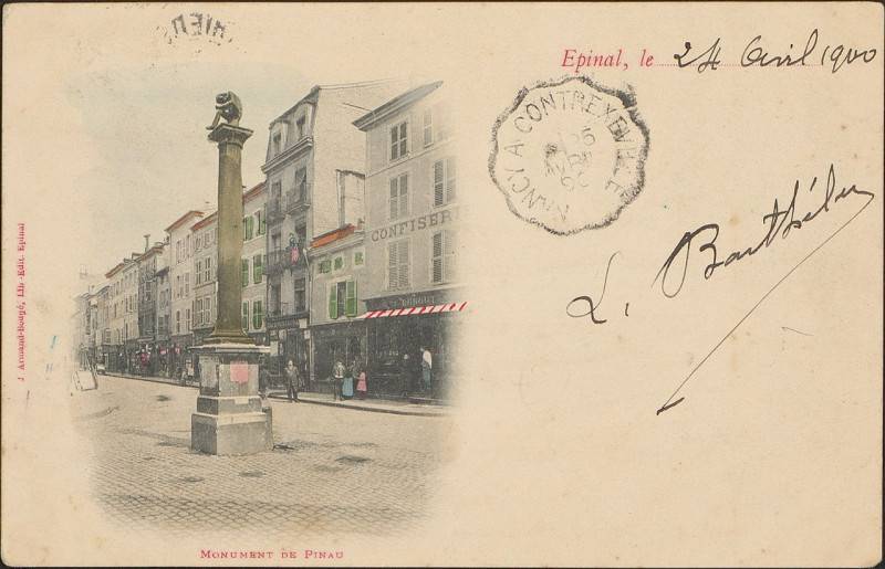 Carte postale ancienne Carte postale, Monument de Pinau 2