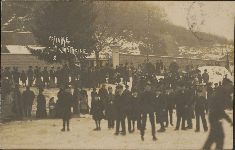 Carte postale ancienne Carte postale, Patinage à Chantraine