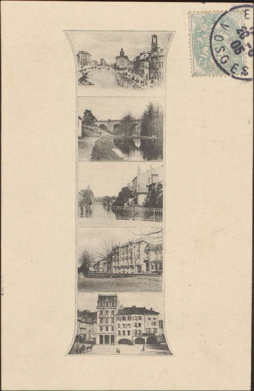 Carte postale ancienne Carte postale, Photomontage, Lettre I