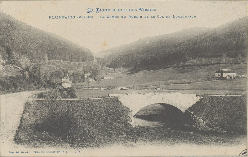 Carte postale ancienne Carte postale, Plainfaing (Vosges), La Combe du Rudlin et le Col de Louschpach